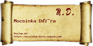 Mocsinka Dóra névjegykártya