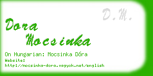 dora mocsinka business card