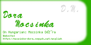 dora mocsinka business card